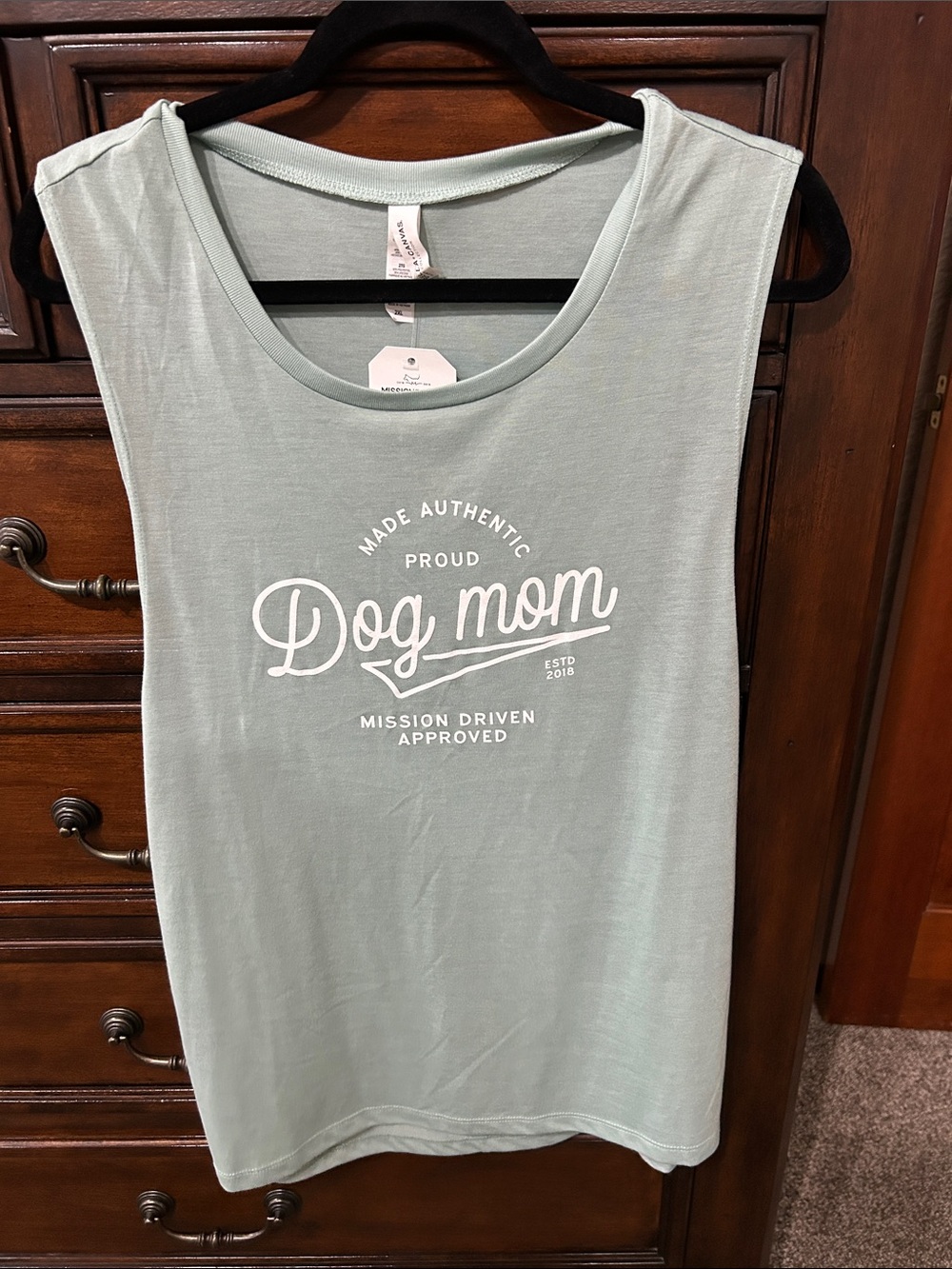 Bella Canvas Seafoam Green dog mom Graphic Tank